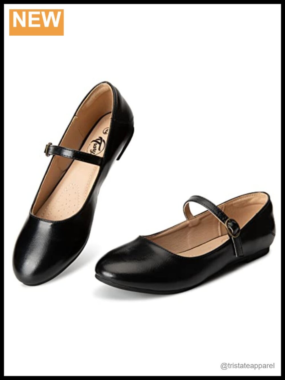 Mary Jane Ballet Flats Round Toe Buckle Strap Comfort Dress Shoes